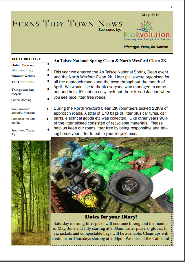 Ferns Tidy Towns, Newsletter May 2015_01